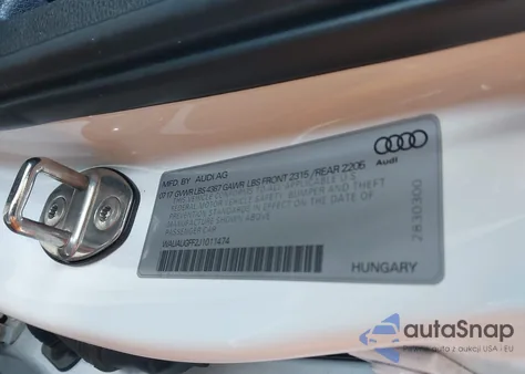 2018 Audi A3 2.0T Premium/2.0T Tech Premium z USA, uszkodzony, nr VIN WAUAUGFF2J1011474